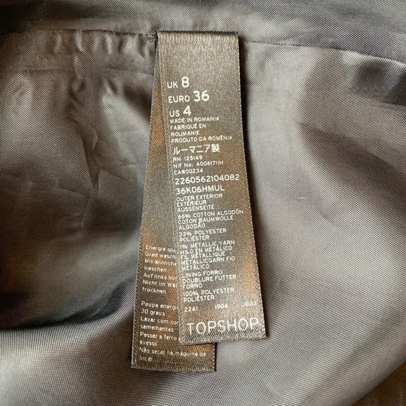 TopShop Animal Print Mini Skirt sz 4 - Picture 5 of 6